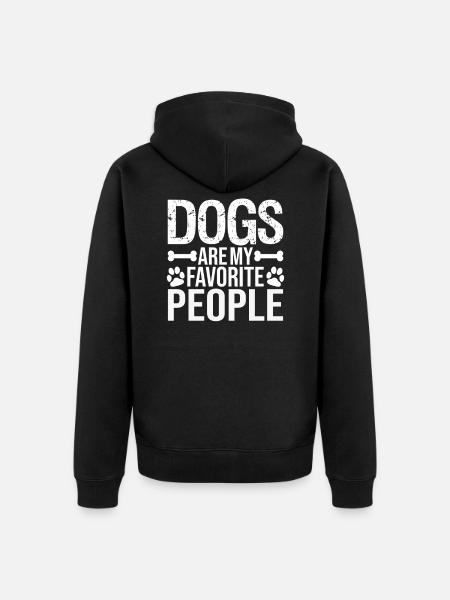 Hundeliebe - Unisex Premium Bio Zip Hoodie - Schwarz
