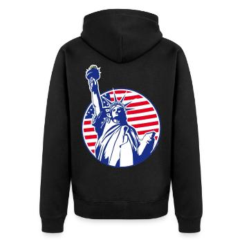 Statue de la Liberte - Veste à capuche bio Premium Unisexe - noir - Dos - Nico (187cm)
