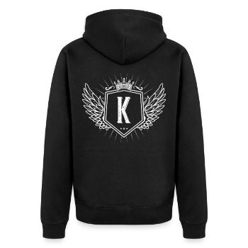 Lettre K - Veste à capuche bio Premium Unisexe - noir - Dos - Nico (187cm)