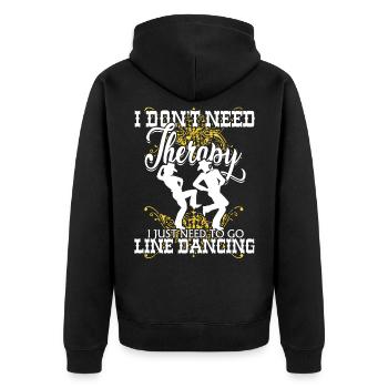 line dance - Unisex Premium Organic Zip Hoodie - black - Back - Nico (187cm)