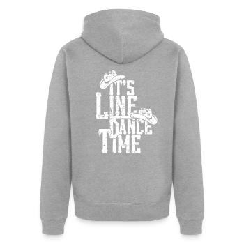 Line dance - Unisex Premium Organic Zip Hoodie - heather grey - Back - Nico (187cm)