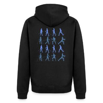 Silhouettes de marche nordique - Veste à capuche bio Premium Unisexe - noir - Dos - Nico (187cm)