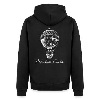 Balloon - L'aventure attend - Veste à capuche bio Premium Unisexe - noir - Dos - Nico (187cm)