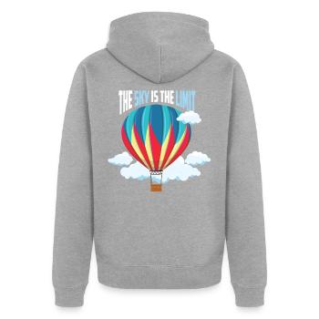 Balloon - Le ciel est la limite - Veste à capuche bio Premium Unisexe - gris chiné - Dos - Nico (187cm)