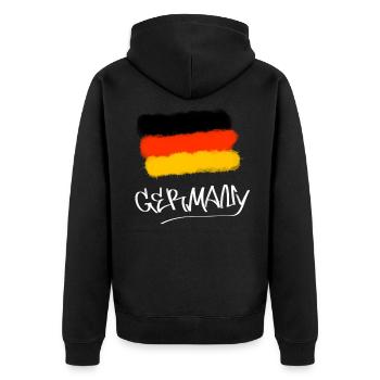 Germany flag - Unisex Premium Organic Zip Hoodie - black - Back - Nico (187cm)