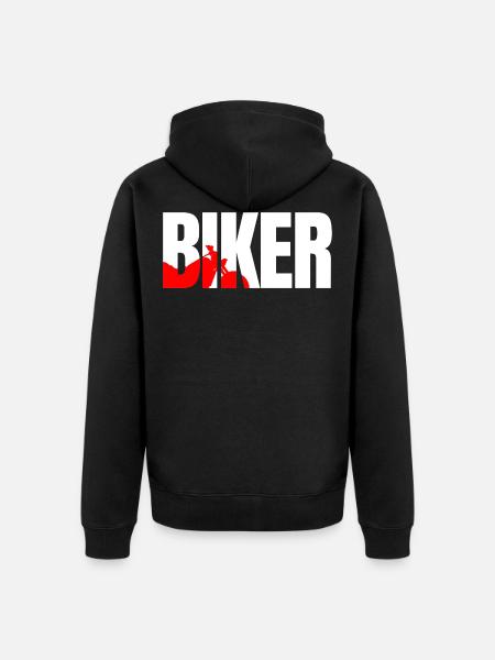 Biker - Unisex Premium Organic Zip Hoodie - black