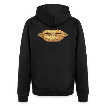 Kiss Lips Kiss Rouge À Lèvres Sexy Or - Veste à capuche bio Premium Unisexe - noir - Dos - Nico (187cm)