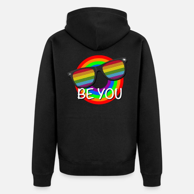 BE GAY PRIDE - Veste à capuche bio Premium Unisexe - noir