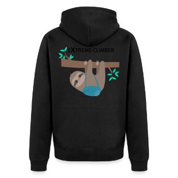 Sloth extreme climber Extreme climber - Unisex Premium Organic Zip Hoodie - black - Back - Nico (187cm)