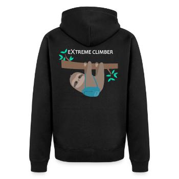 Sloth extreme climber Extreme climber - Unisex Premium Organic Zip Hoodie - black - Back - Nico (187cm)