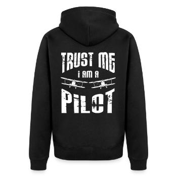 Pilot - Croyez-moi, je suis un pilote - Veste à capuche bio Premium Unisexe - noir - Dos - Nico (187cm)