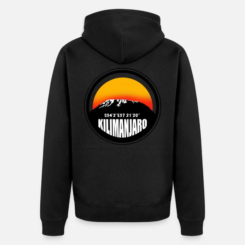 Kilimandjaro Afrique Tanzanie Grimpeurs - Veste à capuche bio Premium Unisexe - noir