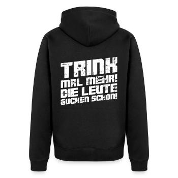 Buvez plus de gens regardent! - Veste à capuche bio Premium Unisexe - noir - Dos - Nico (187cm)