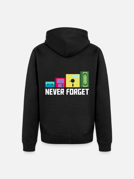 Kassette - Unisex Premium Bio Zip Hoodie - Schwarz