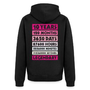 10 years birthday, anniversary, company, private ... - Unisex Premium Organic Zip Hoodie - black - Back - Nico (187cm)
