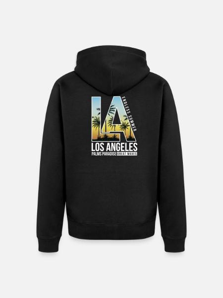 Los Angeles Palms - Unisex Premium Organic Zip Hoodie - black