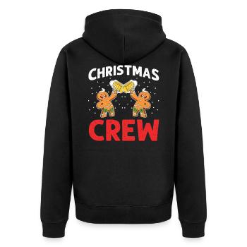 Lebkuchenmann christmas drinking - Unisex Premium Bio Zip Hoodie - Schwarz - Hinten - Nico (187cm)