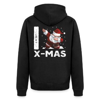 J'adore Noël tamponner le père Noël - Veste à capuche bio Premium Unisexe - noir - Dos - Nico (187cm)