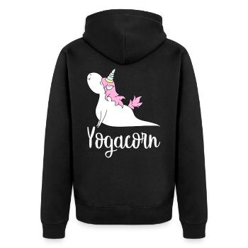 Licorne de yoga - Veste à capuche bio Premium Unisexe - noir - Dos - Nico (187cm)