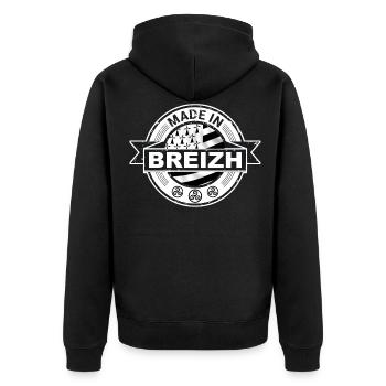 Bretagne - Breizh - Veste à capuche bio Premium Unisexe - noir - Dos - Nico (187cm)