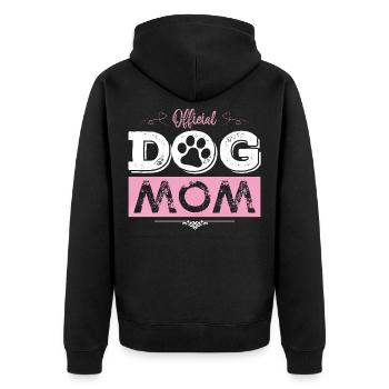 Hunde Mama Hund - Unisex Premium Bio Zip Hoodie - Schwarz - Hinten - Nico (187cm)