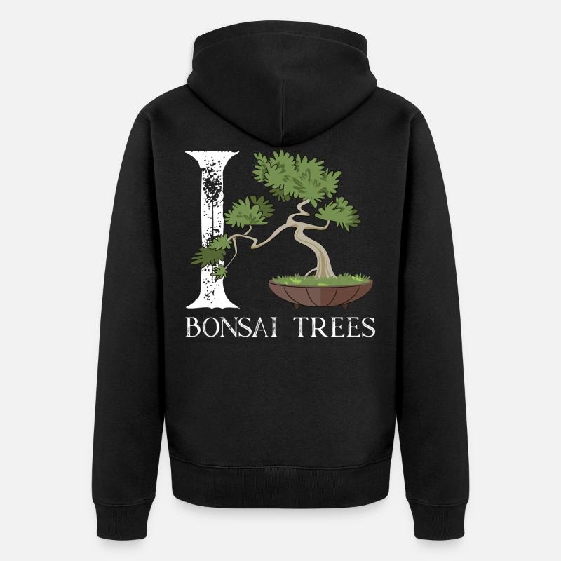 J'adore les bonsaïs - Veste à capuche bio Premium Unisexe - noir
