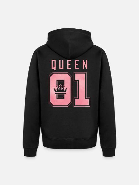 Queen Queen 01 - Unisex Premium Organic Zip Hoodie - black
