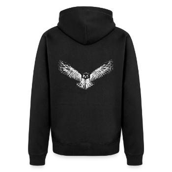 Chouette - Veste à capuche bio Premium Unisexe - noir - Dos - Nico (187cm)