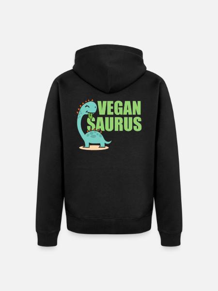 Vegan Saurus - Unisex Premium Organic Zip Hoodie - black