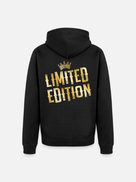 limited edition gold crown - Unisex Premium Organic Zip Hoodie - black