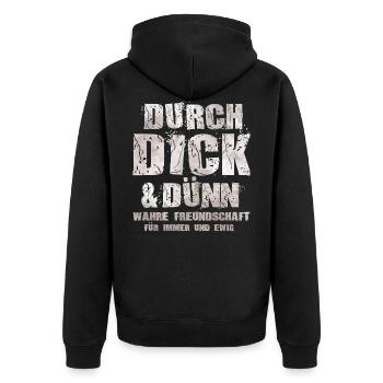 Friendship - Unisex Premium Organic Zip Hoodie - black - Back - Nico (187cm)