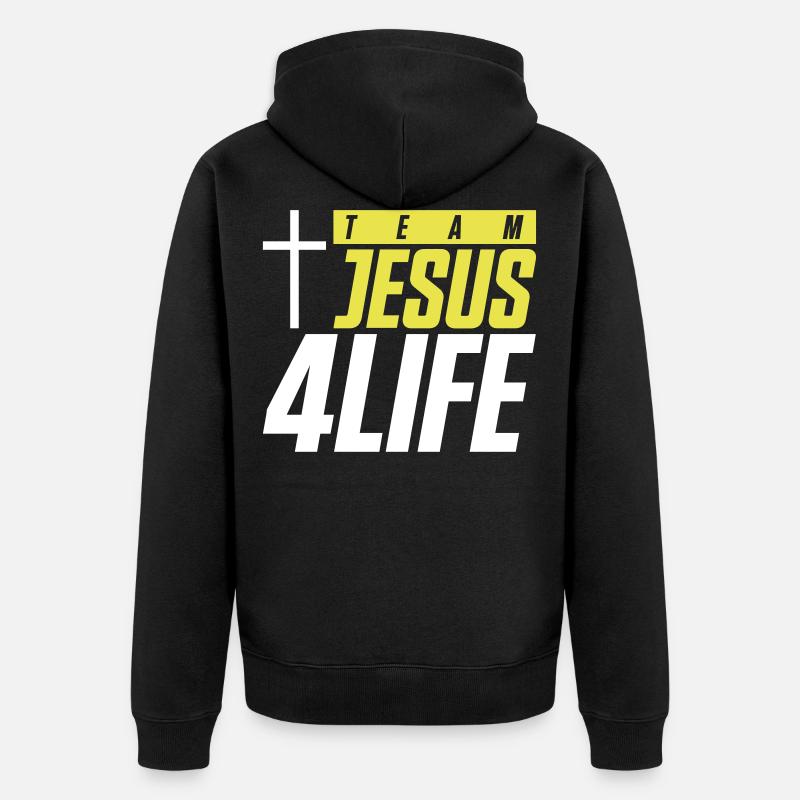 équipe jésus - Veste à capuche bio Premium Unisexe - noir
