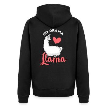 Lama - Llama / PAS DE DRAMA LAMA / Amour - Veste à capuche bio Premium Unisexe - noir - Dos - Nico (187cm)