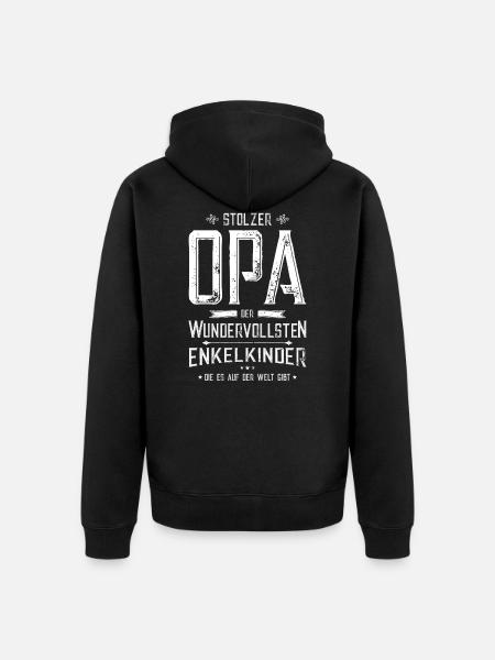Stolzer Opa - Unisex Premium Bio Zip Hoodie - Schwarz