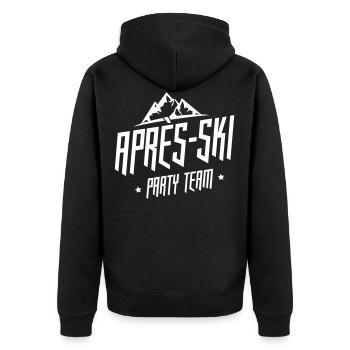 apres ski team party - Unisex Premium Organic Zip Hoodie - black - Back - Nico (187cm)