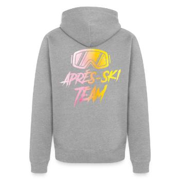 apres sli ski goggles colorful - Unisex Premium Organic Zip Hoodie - heather grey - Back - Nico (187cm)