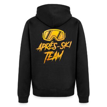 Apres Ski Skibrille - Unisex Premium Bio Zip Hoodie - Schwarz - Hinten - Nico (187cm)