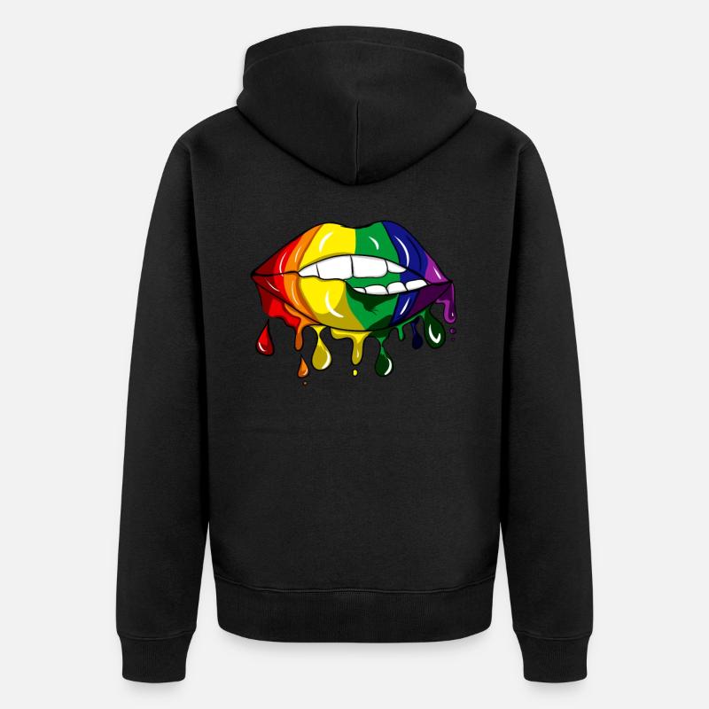 LGBT Lips Merch - Veste à capuche bio Premium Unisexe - noir