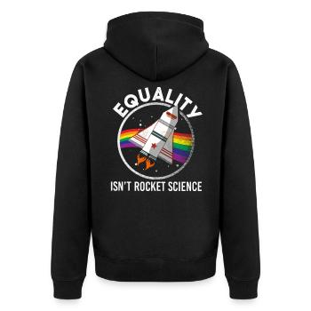 L'amour est fierté Herz Equality Dame Herr Frau Merch - Veste à capuche bio Premium Unisexe - noir - Dos - Nico (187cm)