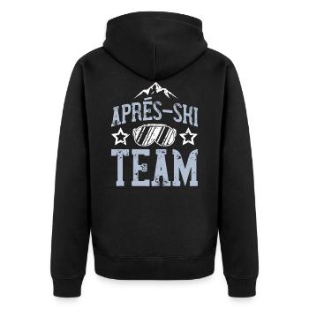 apres ski team ski goggles - Unisex Premium Organic Zip Hoodie - black - Back - Nico (187cm)
