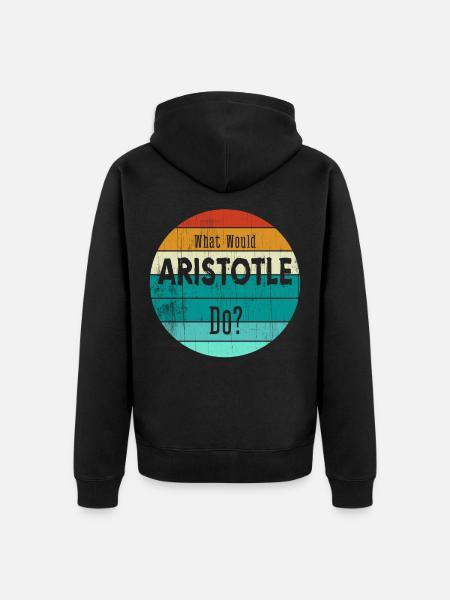 what would aristotle do - Unisex Premium Organic Zip Hoodie - black