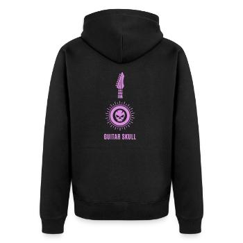 Gitarre - Guitar / Guitar Skull - Unisex Premium Organic Zip Hoodie - black - Back - Nico (187cm)