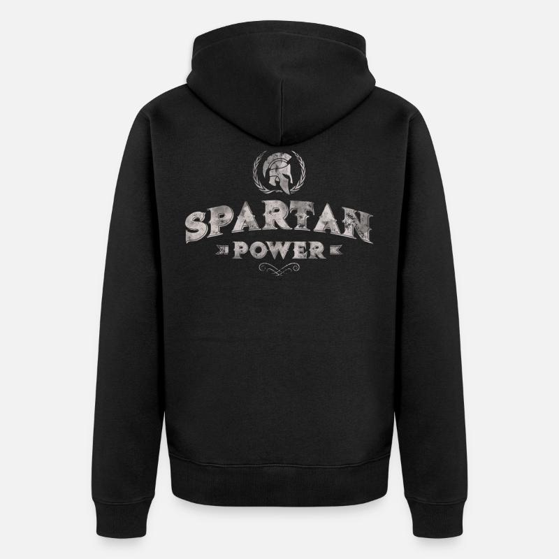 Puissance casque spartiate - Veste à capuche bio Premium Unisexe - noir