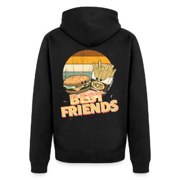 frites et burger Meilleurs amis - Veste à capuche bio Premium Unisexe - noir - Dos - Nico (187cm)