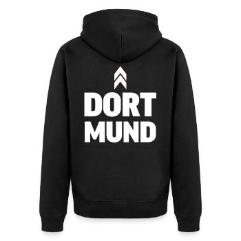 Lustig Witzig Spaß Karneval Fasching Spruch Kostüm - Unisex Premium Bio Zip Hoodie - Schwarz - Hinten - Nico (187cm)