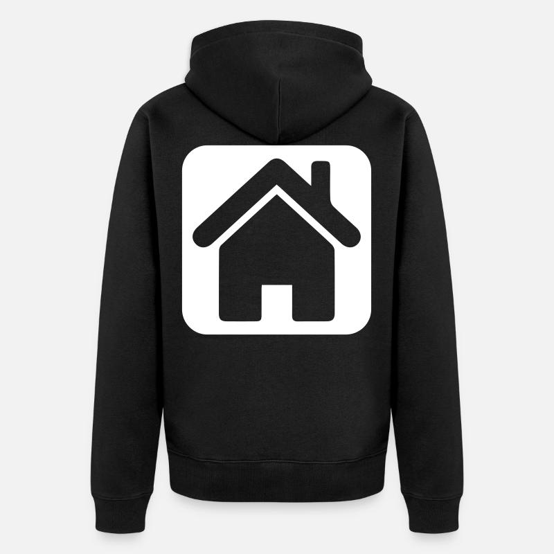 symbole d'icône de maison - Veste à capuche bio Premium Unisexe - noir