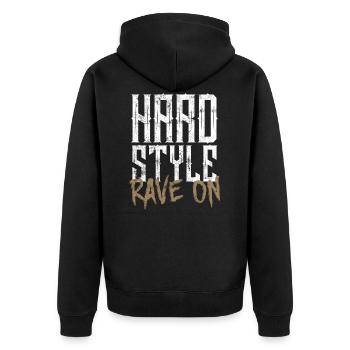 Musique rave hardstyle - Veste à capuche bio Premium Unisexe - noir - Dos - Nico (187cm)