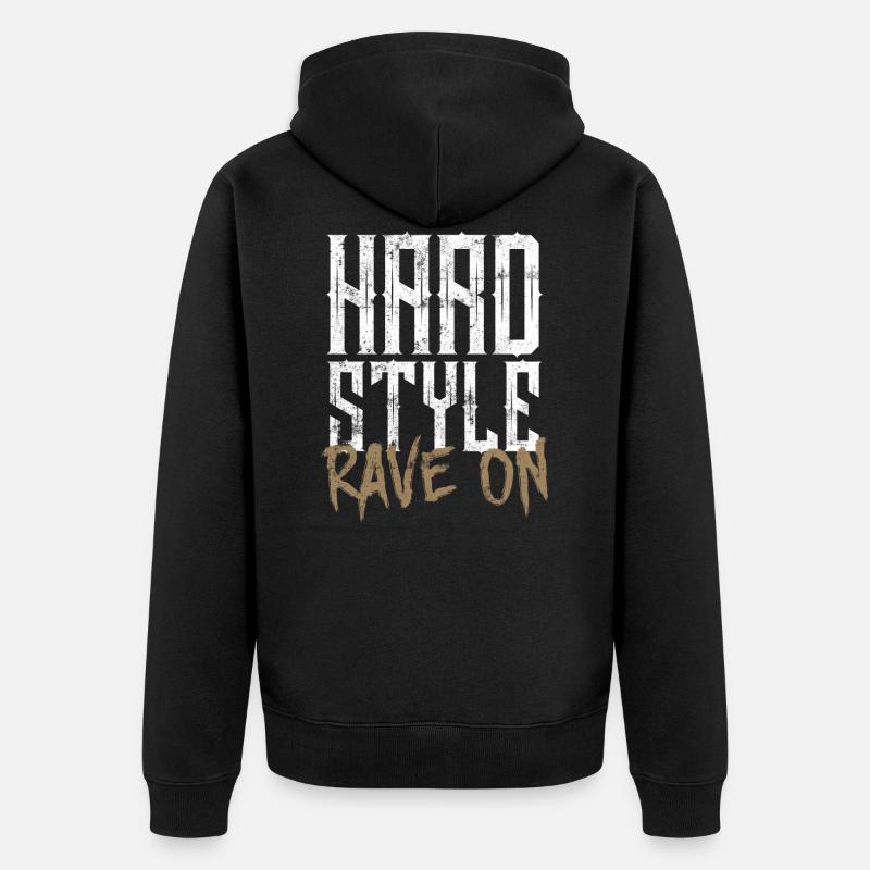 Musique rave hardstyle - Veste à capuche bio Premium Unisexe - noir