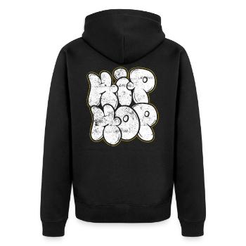 Musique hip hop - Veste à capuche bio Premium Unisexe - noir - Dos - Nico (187cm)