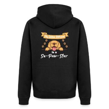 PORTE-CHIEN GOLDEN RETRIEVER CADEAU SUPERSTAR - Veste à capuche bio Premium Unisexe - noir - Dos - Nico (187cm)